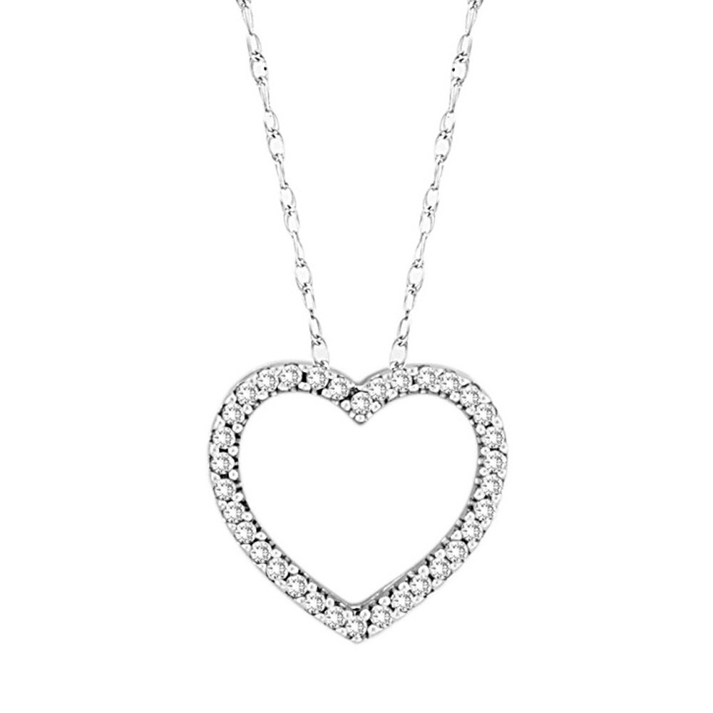 14kt gold and diamond heart chain and pendant